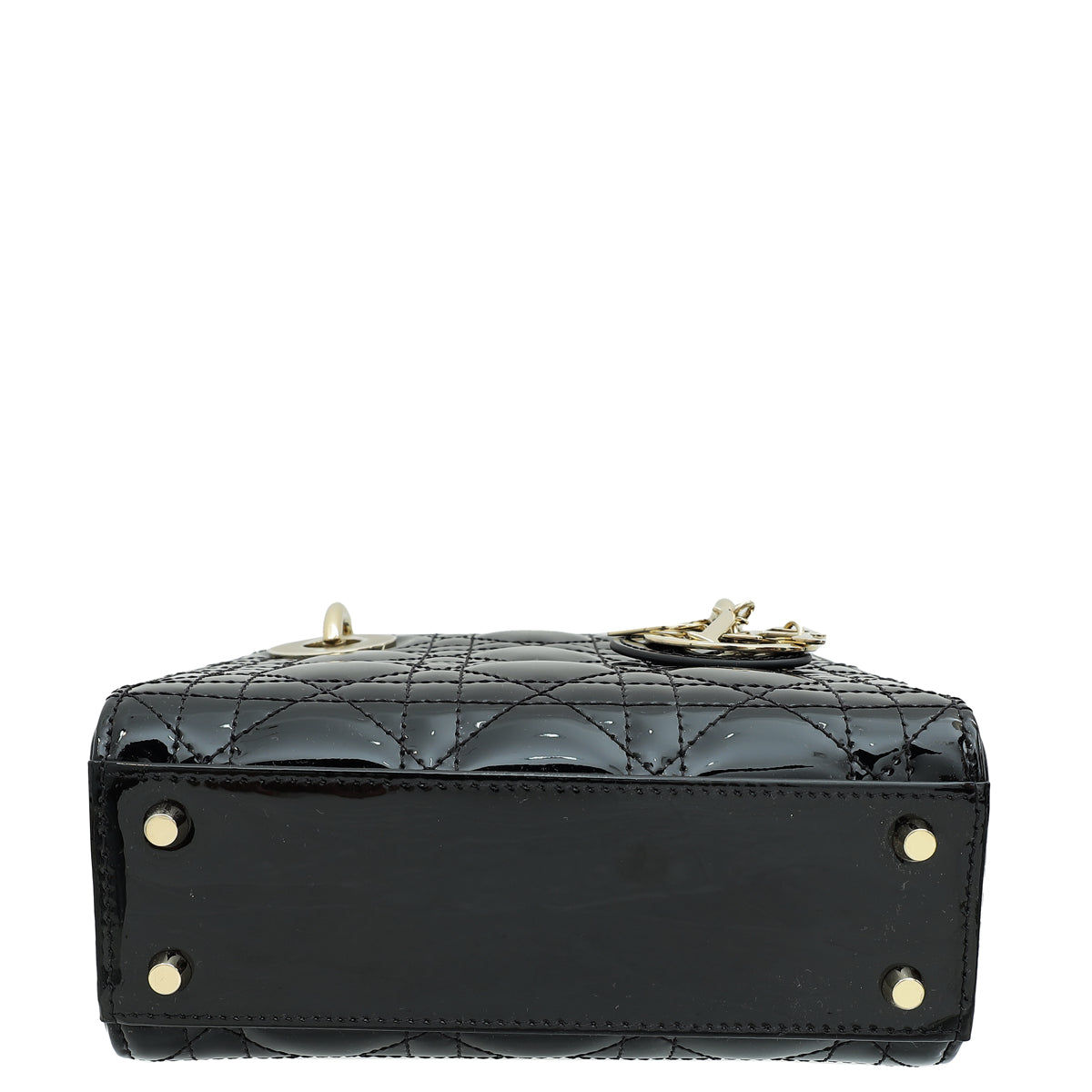 Christian Dior Black Lady Dior Mini Chain Bag W/ Twilly