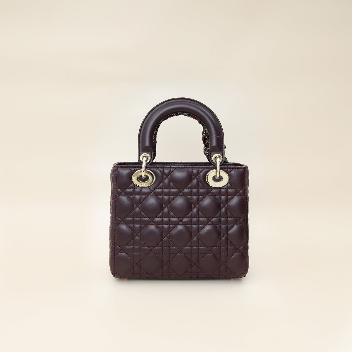 Christian Dior Amarante Lady Dior My ABCDior Small Bag W/ Twilly