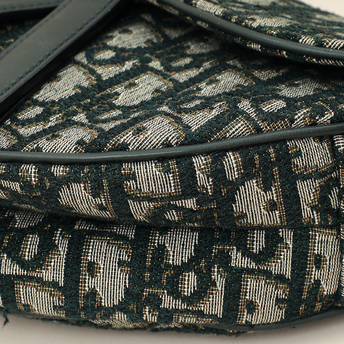 Christian Dior Green Oblique Saddle Medium Bag