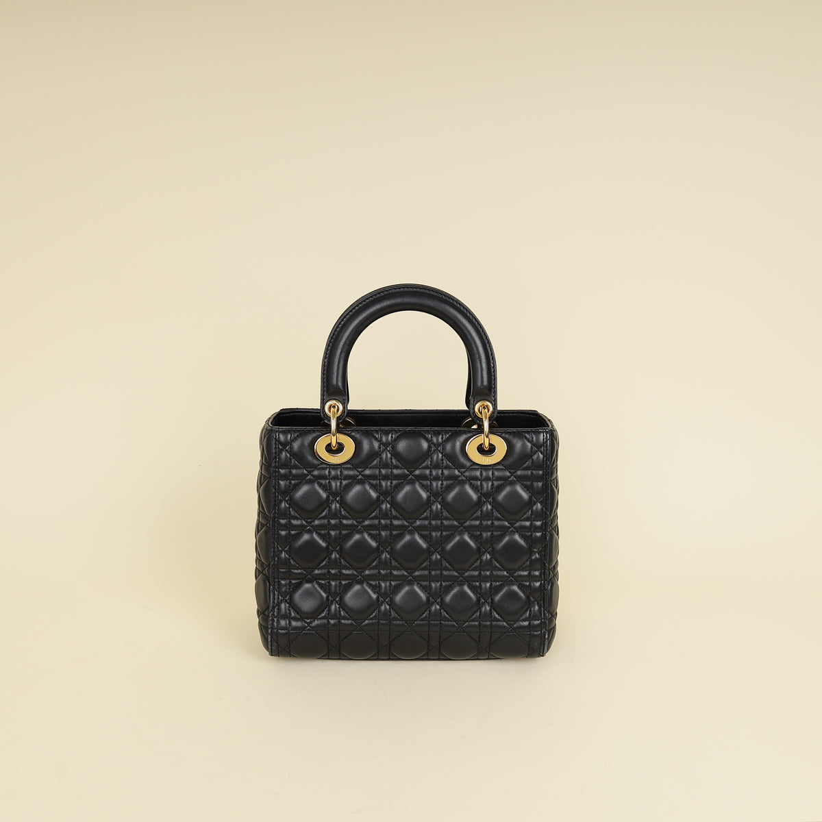 Christian Dior Black Lady Dior Medium Bag