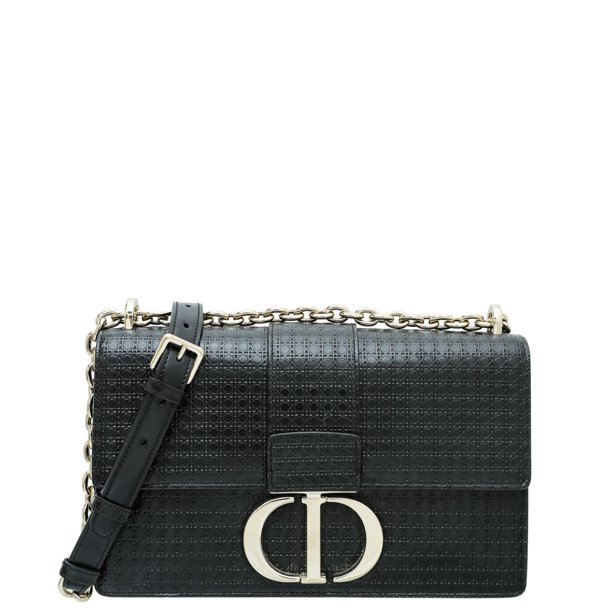 Christian Dior Black 30 Montaigne Micro Cannage Chain Bag