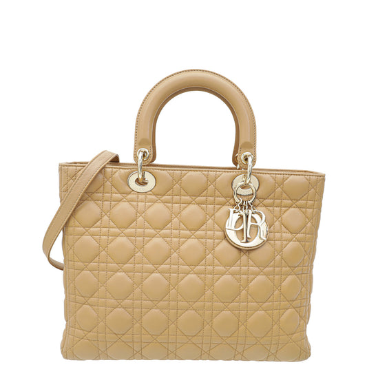 Christian Dior Nude Lady Dior Large Bag