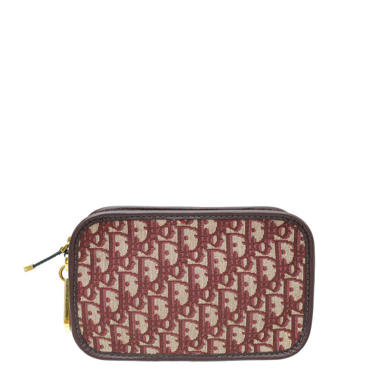 Christian Dior Burgundy Oblique Diorquake Clutch Pouch
