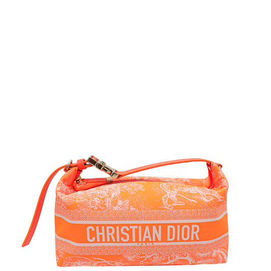 Christian Dior Orange Toile De Jouy Diortravel Nomad Medium Pouch