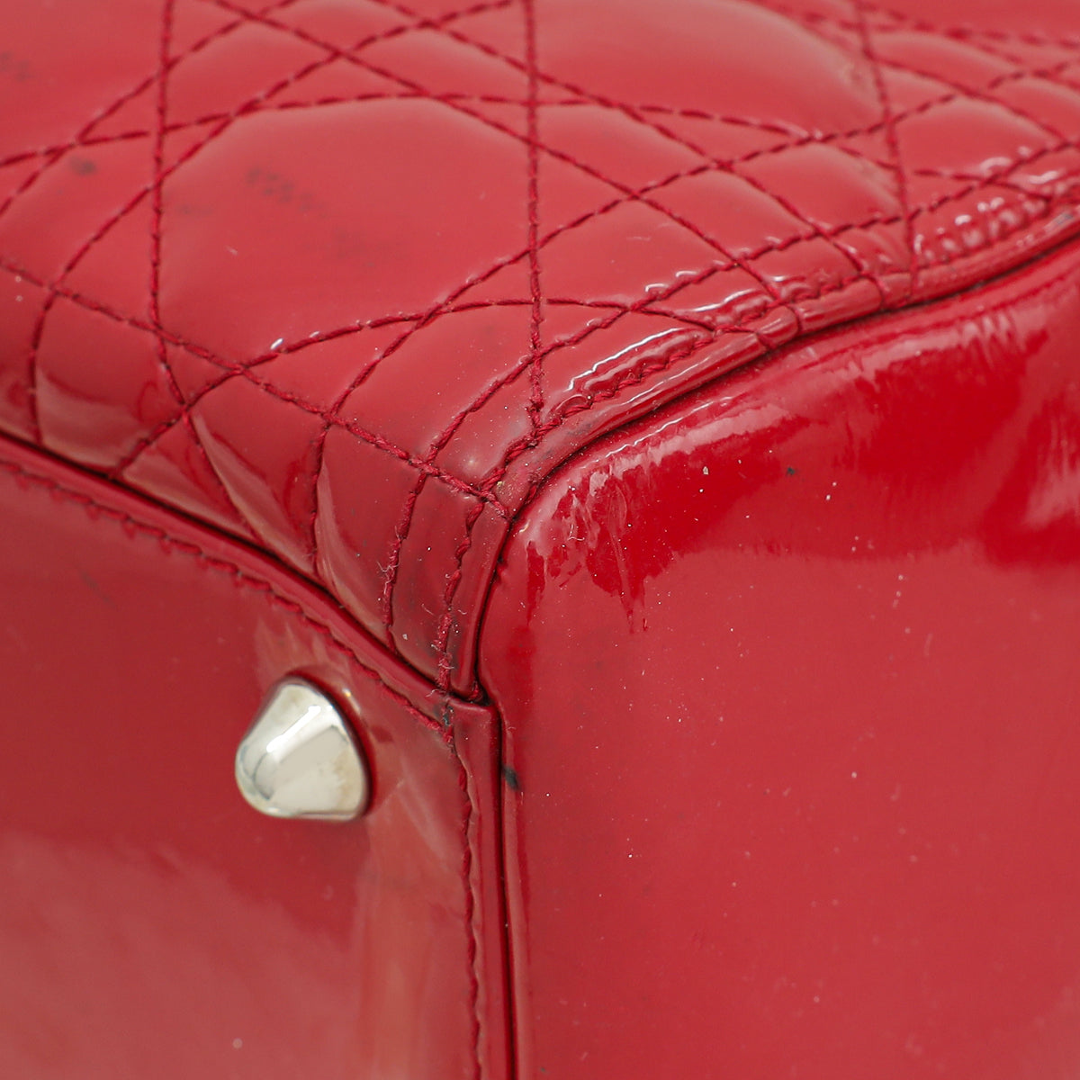 Christian Dior Red Lady Dior Large Bag