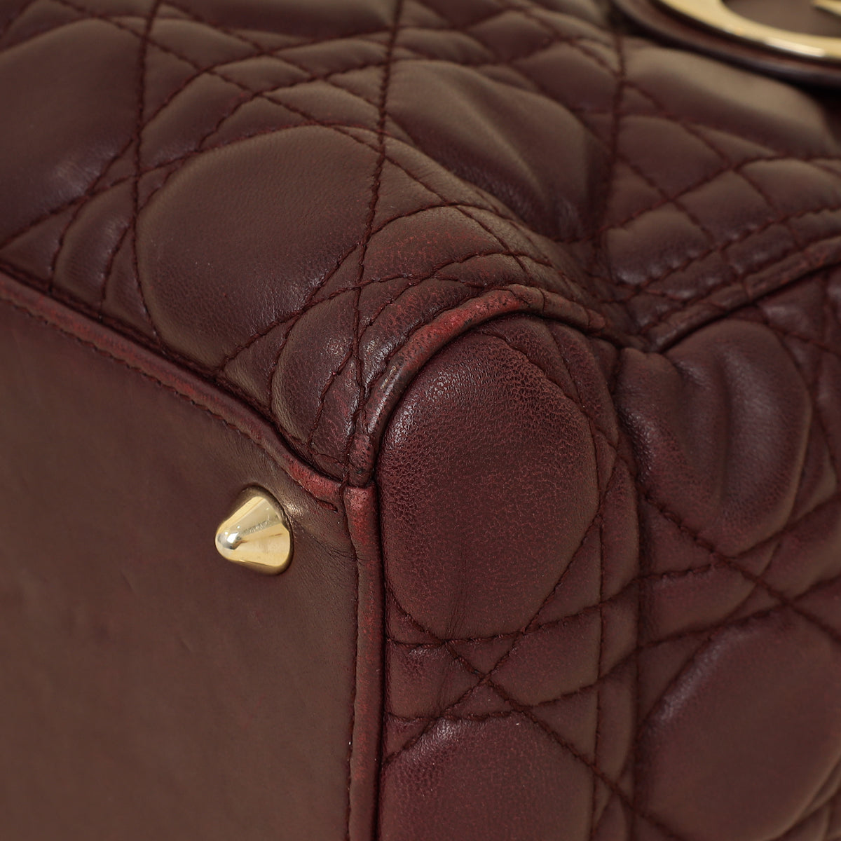 Christian Dior Burgundy Lady Dior Medium Bag