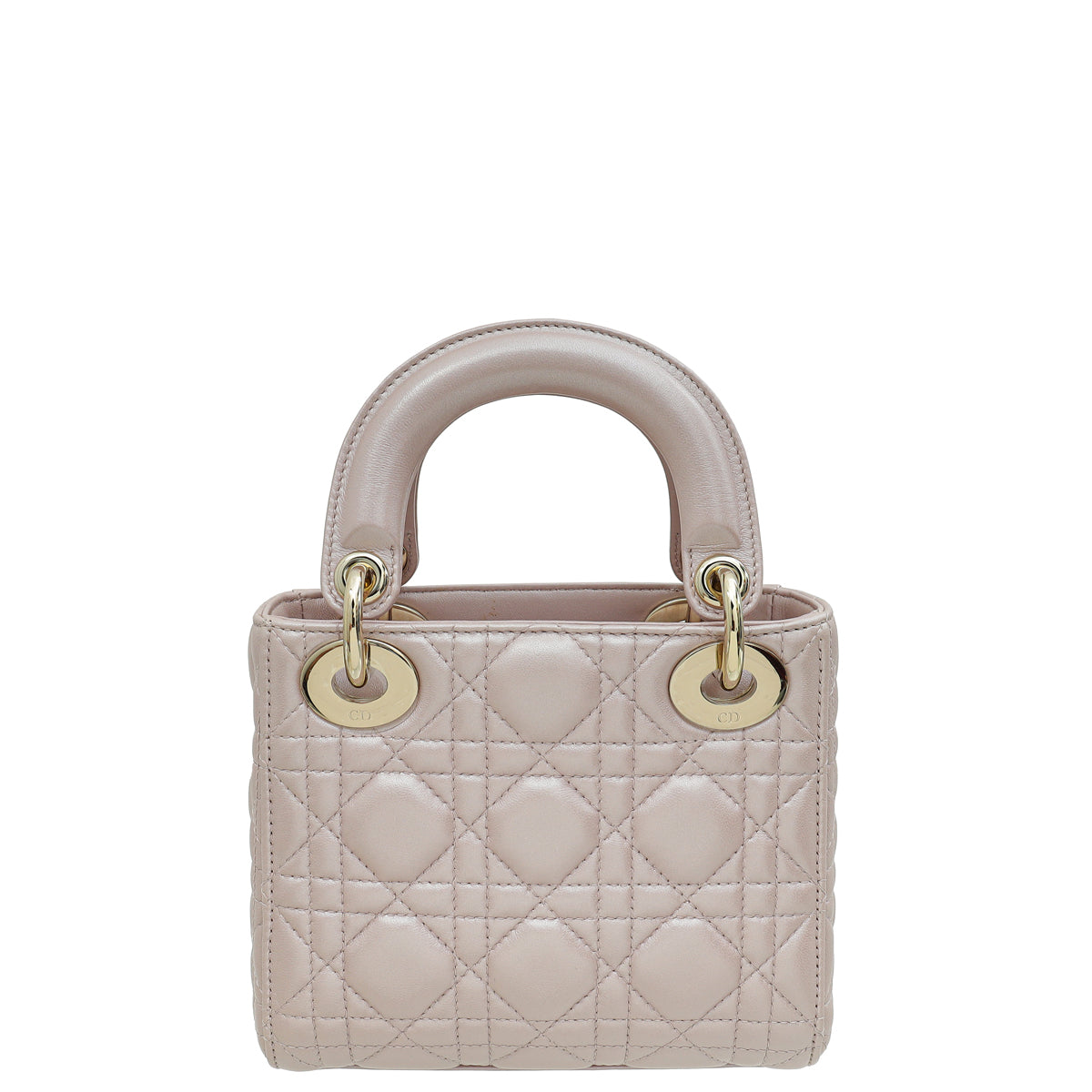 Christian Dior Metallic Pearly Pink Cannage Mini Chain Lady Dior Bag