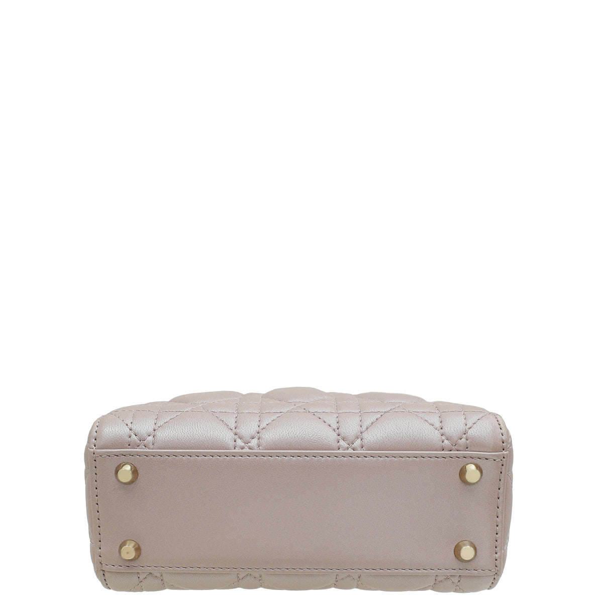 Christian Dior Metallic Pearly Pink Cannage Mini Chain Lady Dior Bag