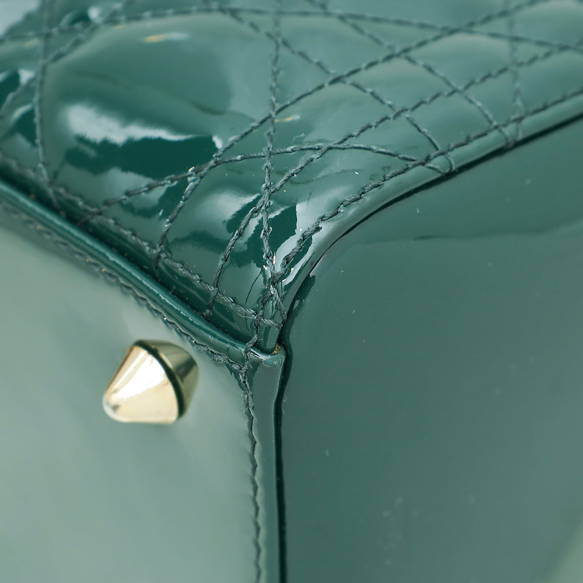 Christian Dior Green Lady Dior Medium Bag