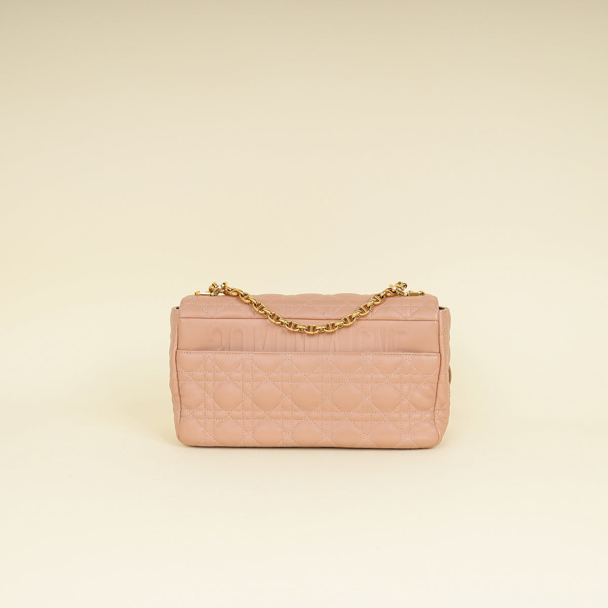 Christian Dior Rose De Vents Caro Cannage Medium Flap Bag