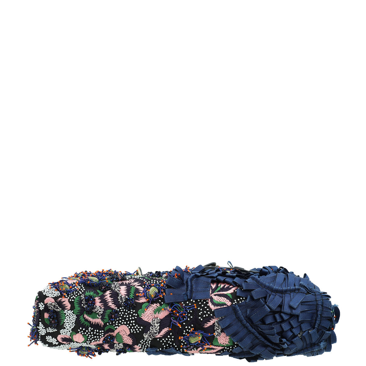 Christian Dior Black Multicolor Lady Dior East West Embroidered Runway Bag