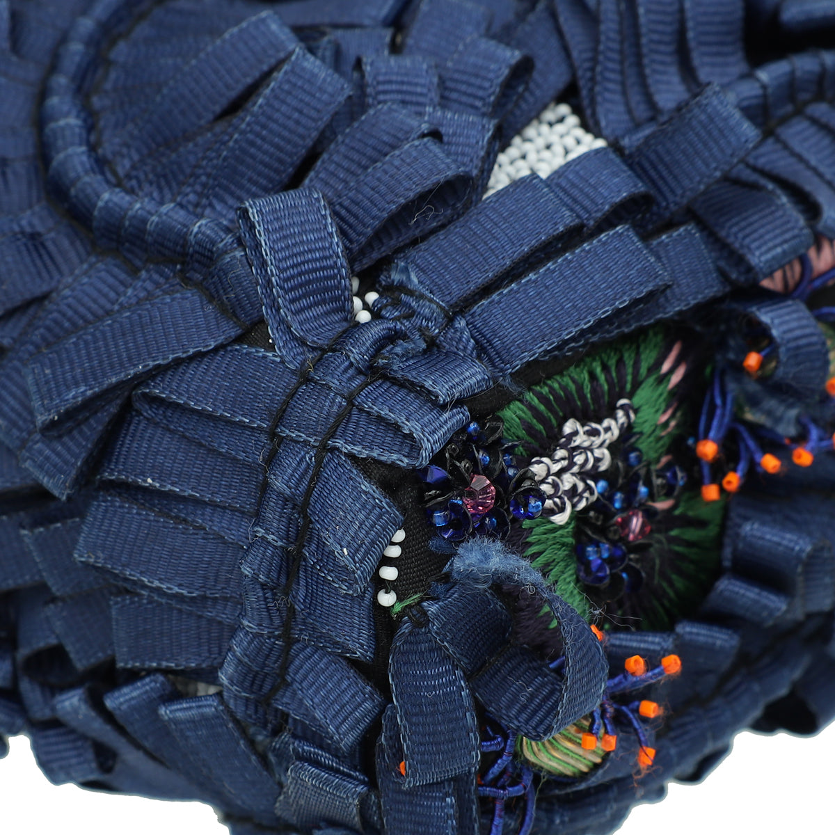 Christian Dior Black Multicolor Lady Dior East West Embroidered Runway Bag