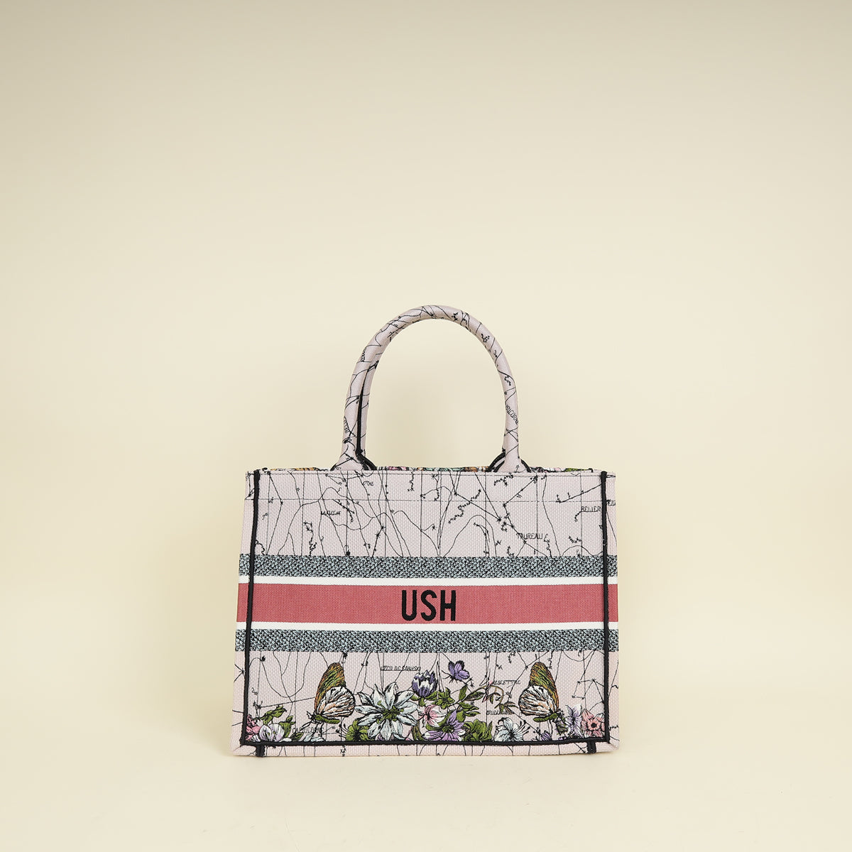 Christian Dior Multicolor Constellation Embroidery Book Tote Medium Bag w/USH Initials