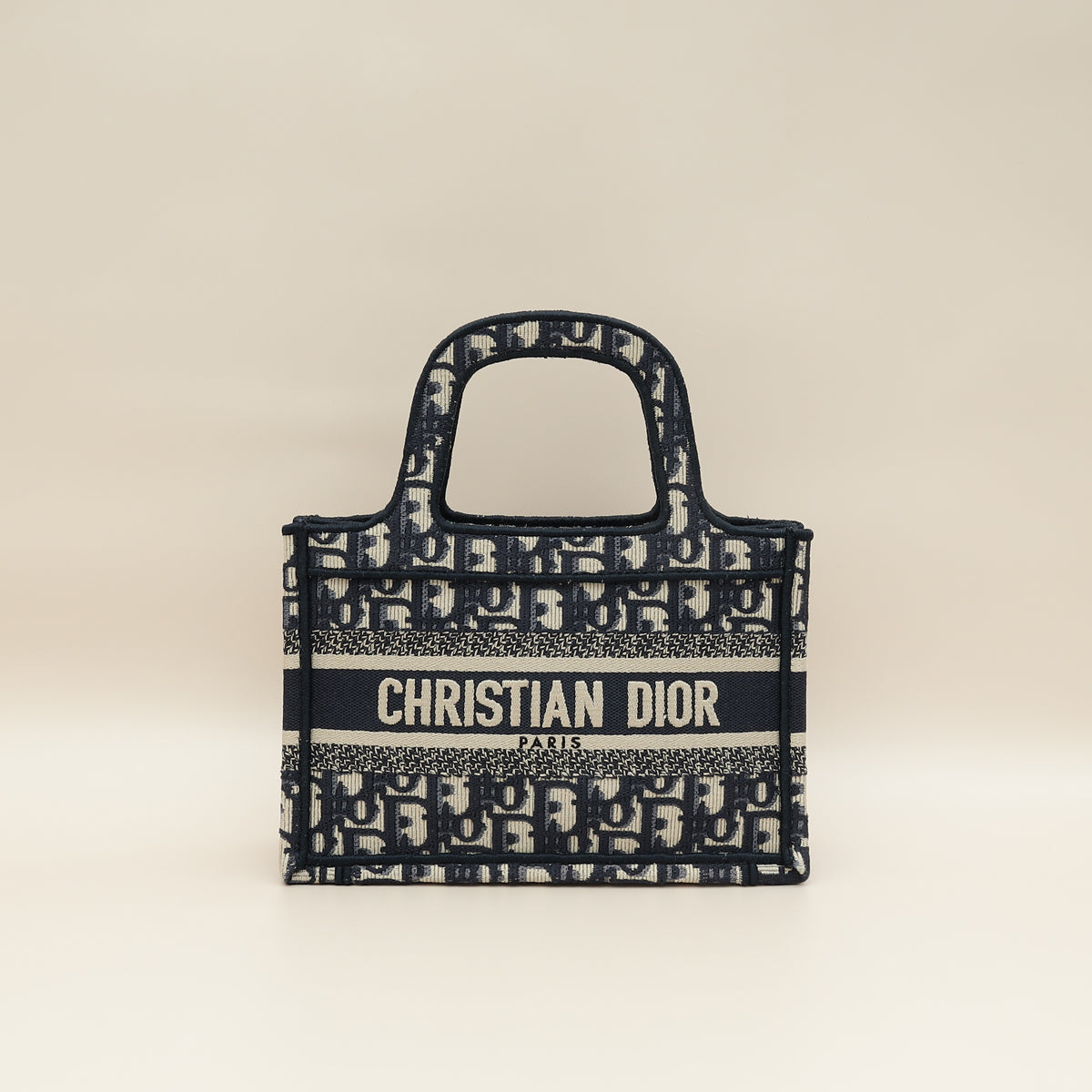 Christian Dior Navy Blue Oblique Book Tote Mini Bag
