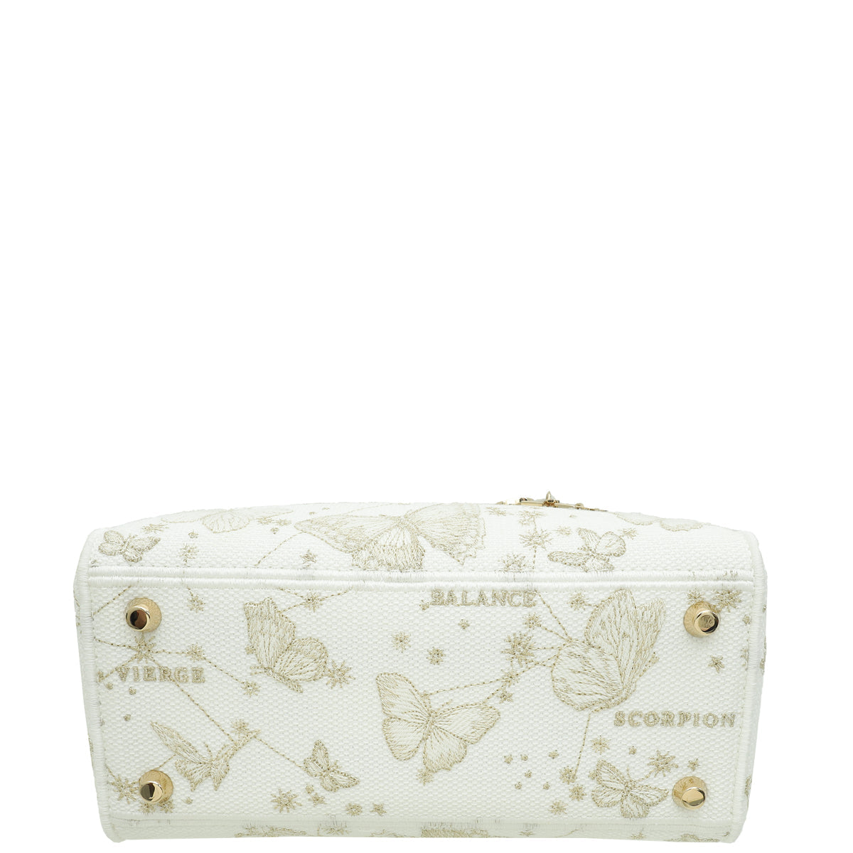 Christian Dior Bicolor Lady D-Lite Medium Butterfly Zodiac Embroidery Bag