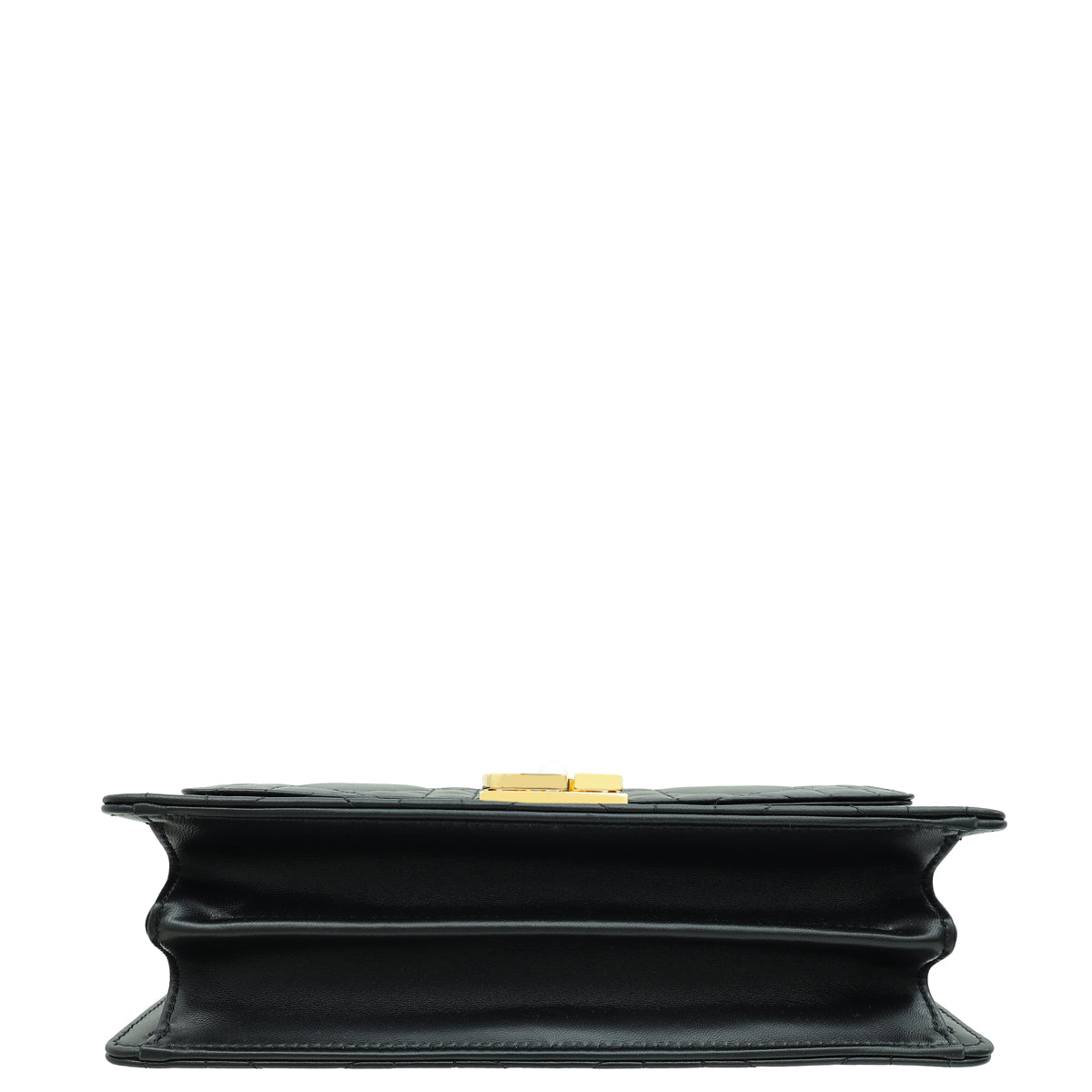 Christian Dior Black Ange Macrocannage Medium Top Handle Bag