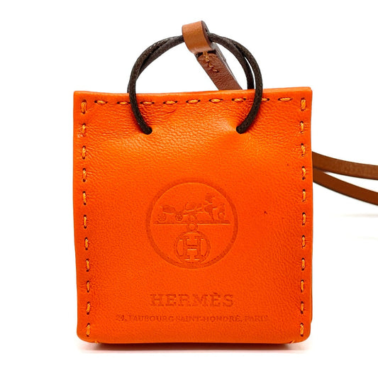 HERMES charm Anjou Miro, Swift, Silver Orange Shopper charm Sac Orange Women