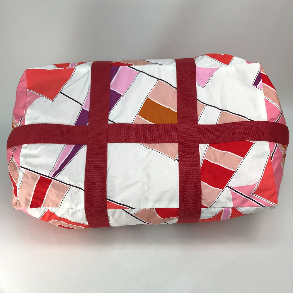 HERMES Tote Bag cotton Pink x Red type Beach bag Cabas Drapeaux au vent Women