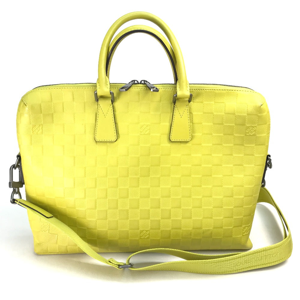 LOUIS VUITTON Business bag Damier Anfini Leather yellow Damier Anfini Porte Documan Jules