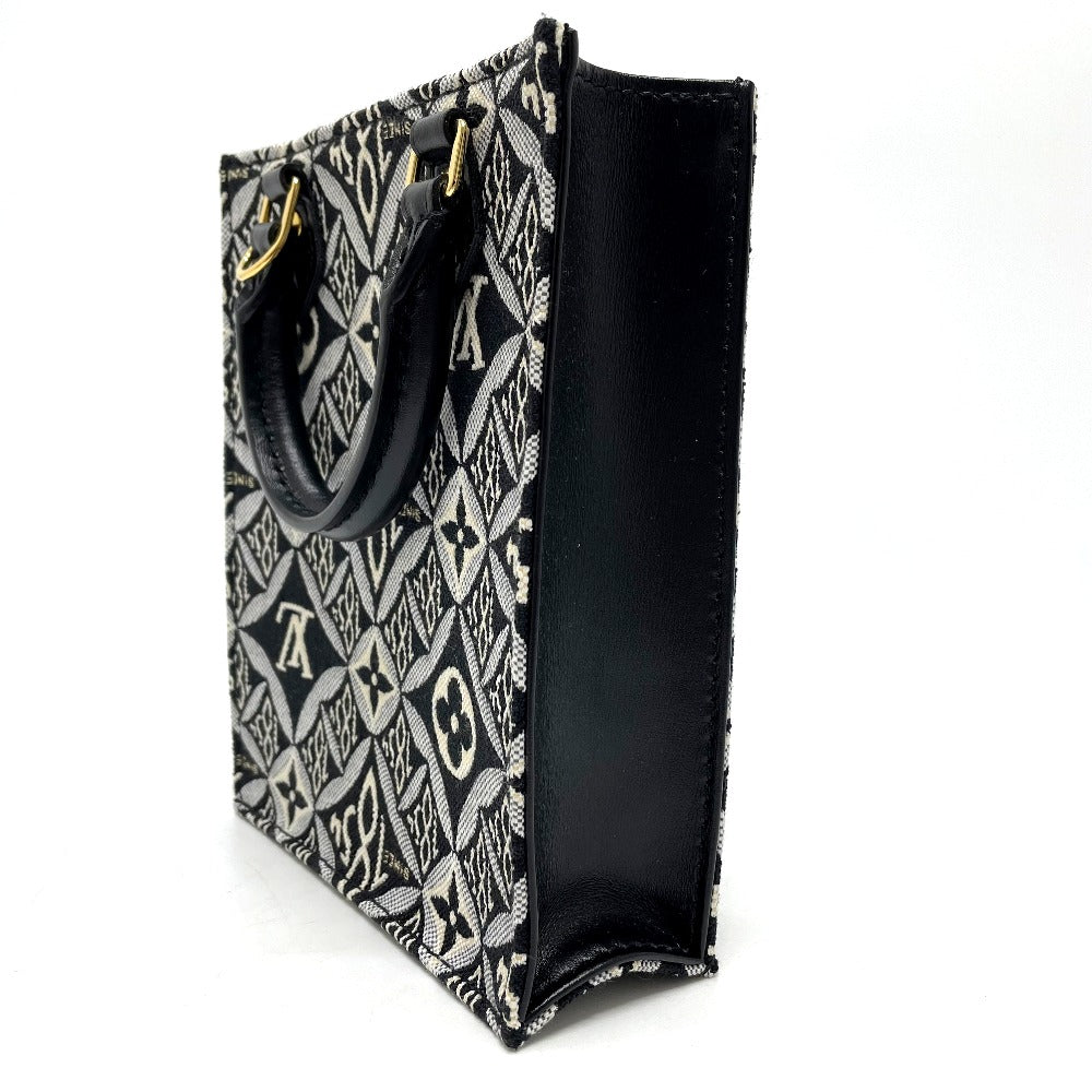 LOUIS VUITTON Handbag Jacquard Black x blue Monogram Jaguar SINCE Petit Sac Plat Women