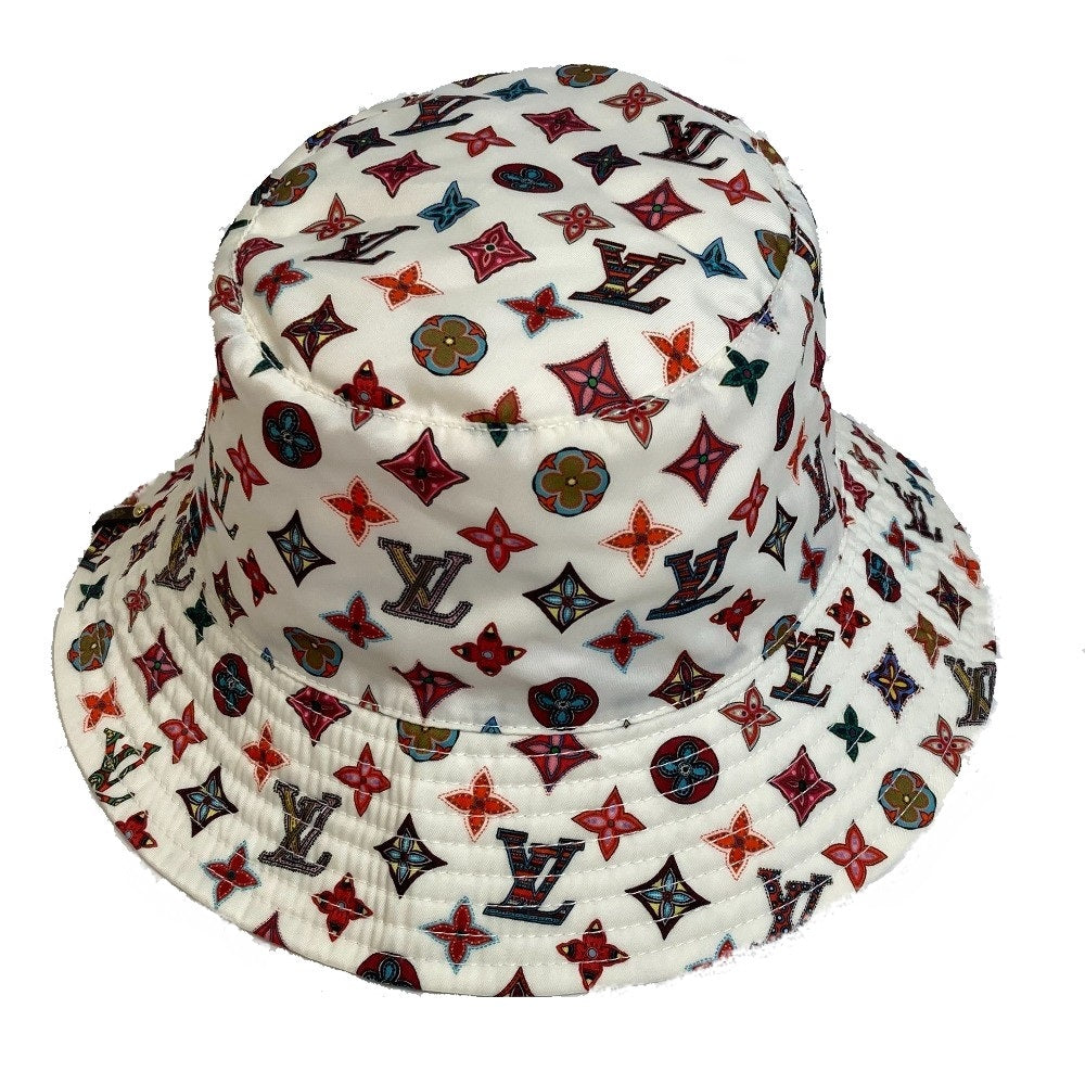 LOUIS VUITTON hat Nylon White x Multicolor Monogram Bob Lovely Gram unisex(Unisex) S