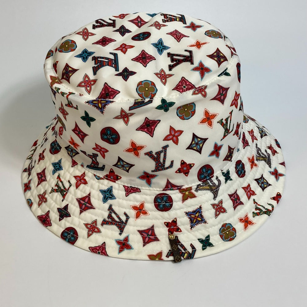 LOUIS VUITTON hat Nylon White x Multicolor Monogram Bob Lovely Gram unisex(Unisex) S