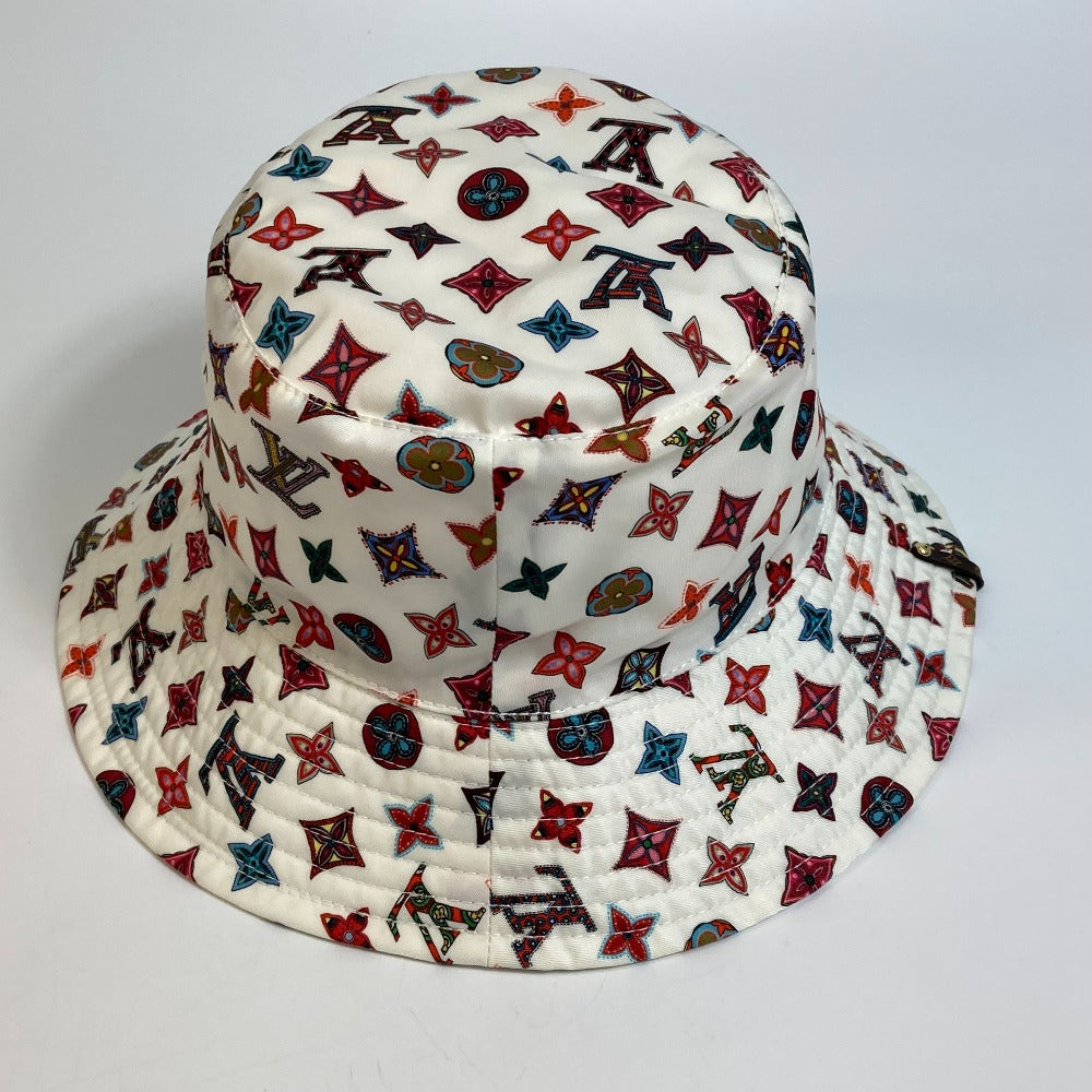 LOUIS VUITTON hat Nylon White x Multicolor Monogram Bob Lovely Gram unisex(Unisex) S