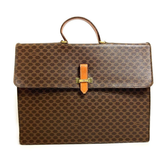 CELINE Business bag PVC / Leather Brown Macadam unisex(Unisex)