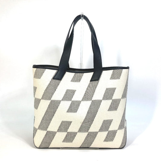 HERMES Tote Bag Canvas, Vaux Swift Black / White / Gray Hippo Bias H 40 Ambier GM Women