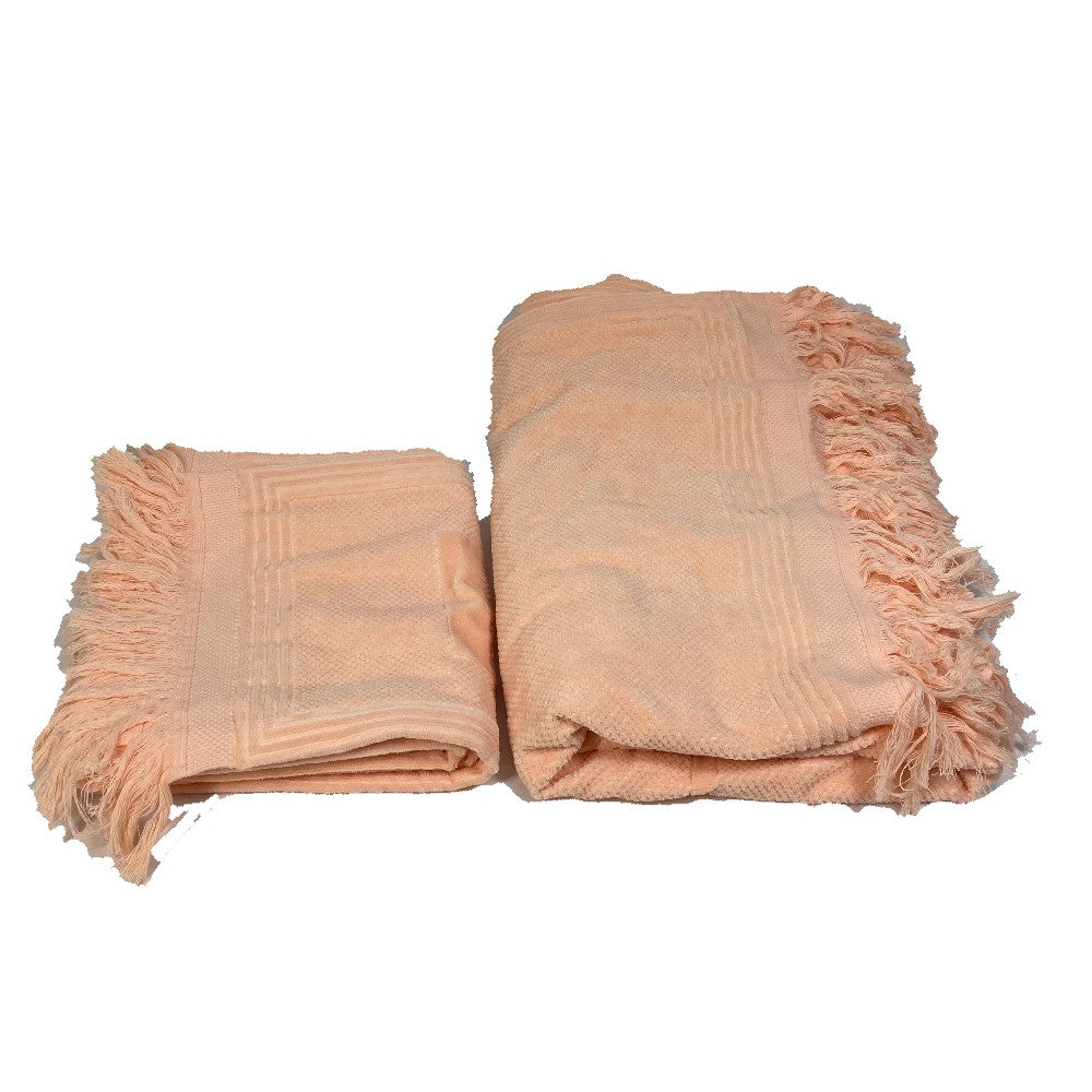 BALENCIAGA towel 535525 cotton Pink beige type logo sports towel/beach towel unisex(Unisex)