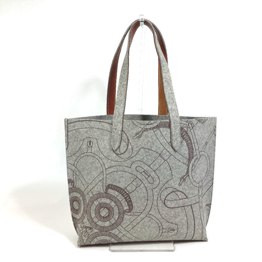 HERMES Tote Bag Felt, Leather gray Shoulder Bag Shoulder Bag Tote Bag Women