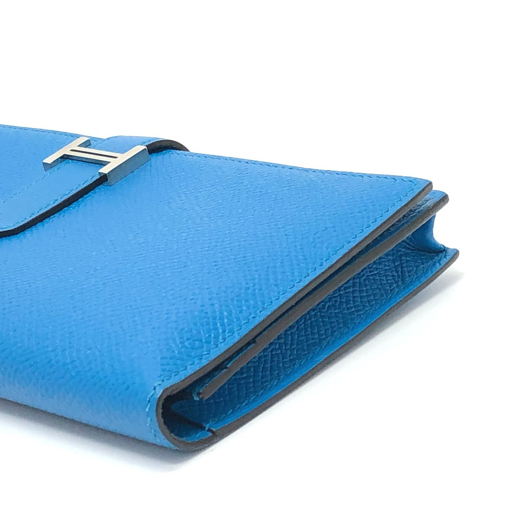 HERMES Long Wallet Purse Epsom blue Beansufla Wallet