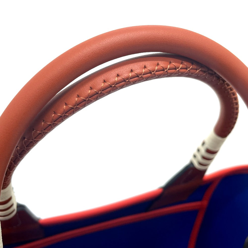 HERMES Handbag Toile H, Vaux Swift blue Steeple 25 Women