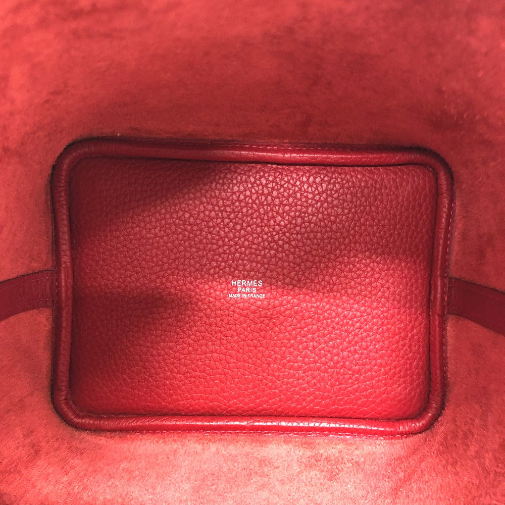 HERMES Handbag Taurillon Clemence Red Picotan Lock PM 18 Women