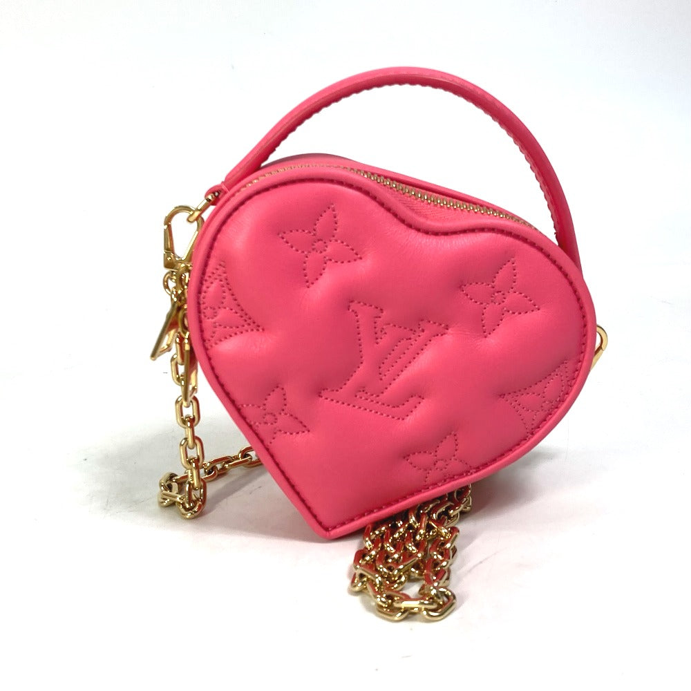 LOUIS VUITTON Shoulder Bag leather pink Monogram Bubblegram pop my heart pouch Women