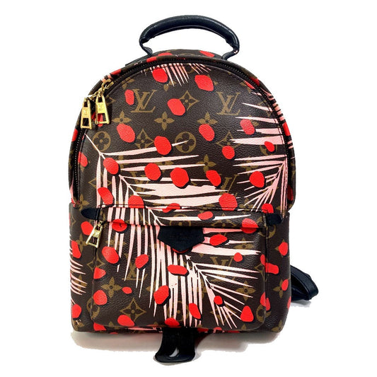 LOUIS VUITTON Backpack Monogram canvas Brown x Pink x Red Monogram Palm Springs PM Women