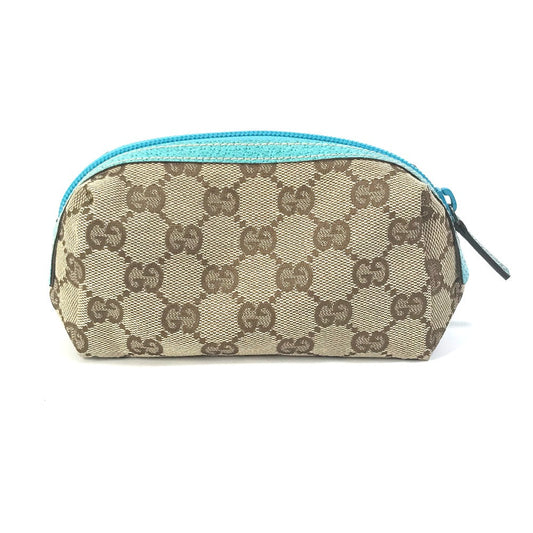 GUCCI Cosmetics Pouch 29596 GG canvas Beige x blue GG Women