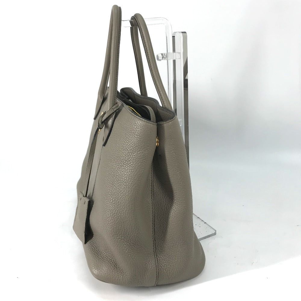 PRADA Shoulder Bag 1BA579 leather gray logo VIT.DAINO Women