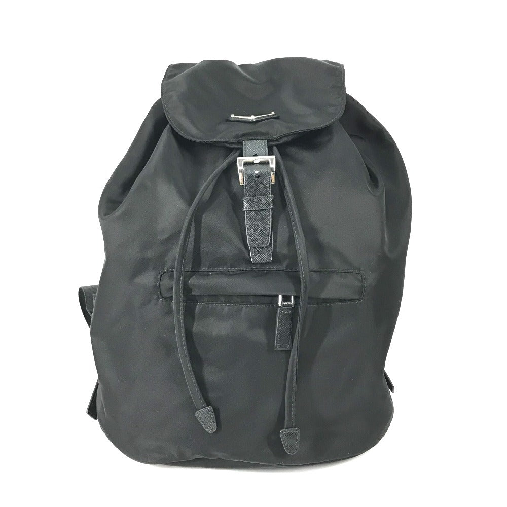 PRADA Backpack 1BZ032 Nylon / leather black With logo Triangle logo plate Women
