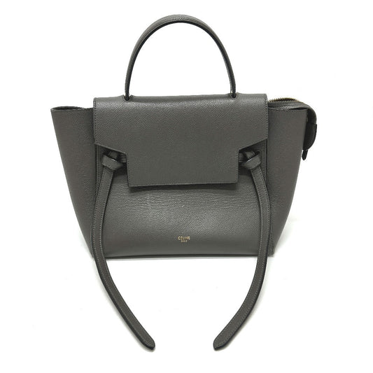 CELINE Handbag 189153 leather gray logo Belt bag micro Women