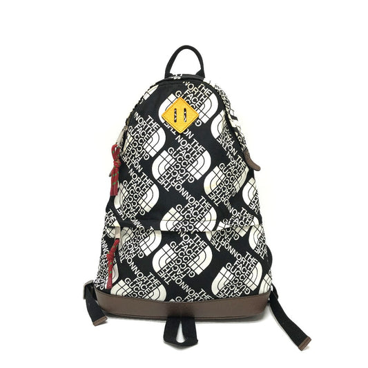 GUCCI Backpack 650288 Nylon / leather Black x white GUCCIxTHE NORTH FACE collaboration