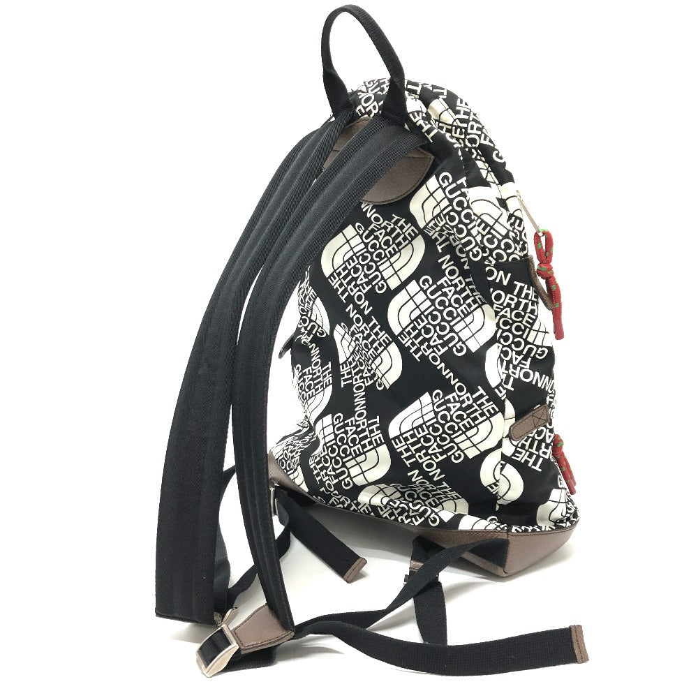 GUCCI Backpack 650288 Nylon / leather Black x white GUCCIxTHE NORTH FACE collaboration