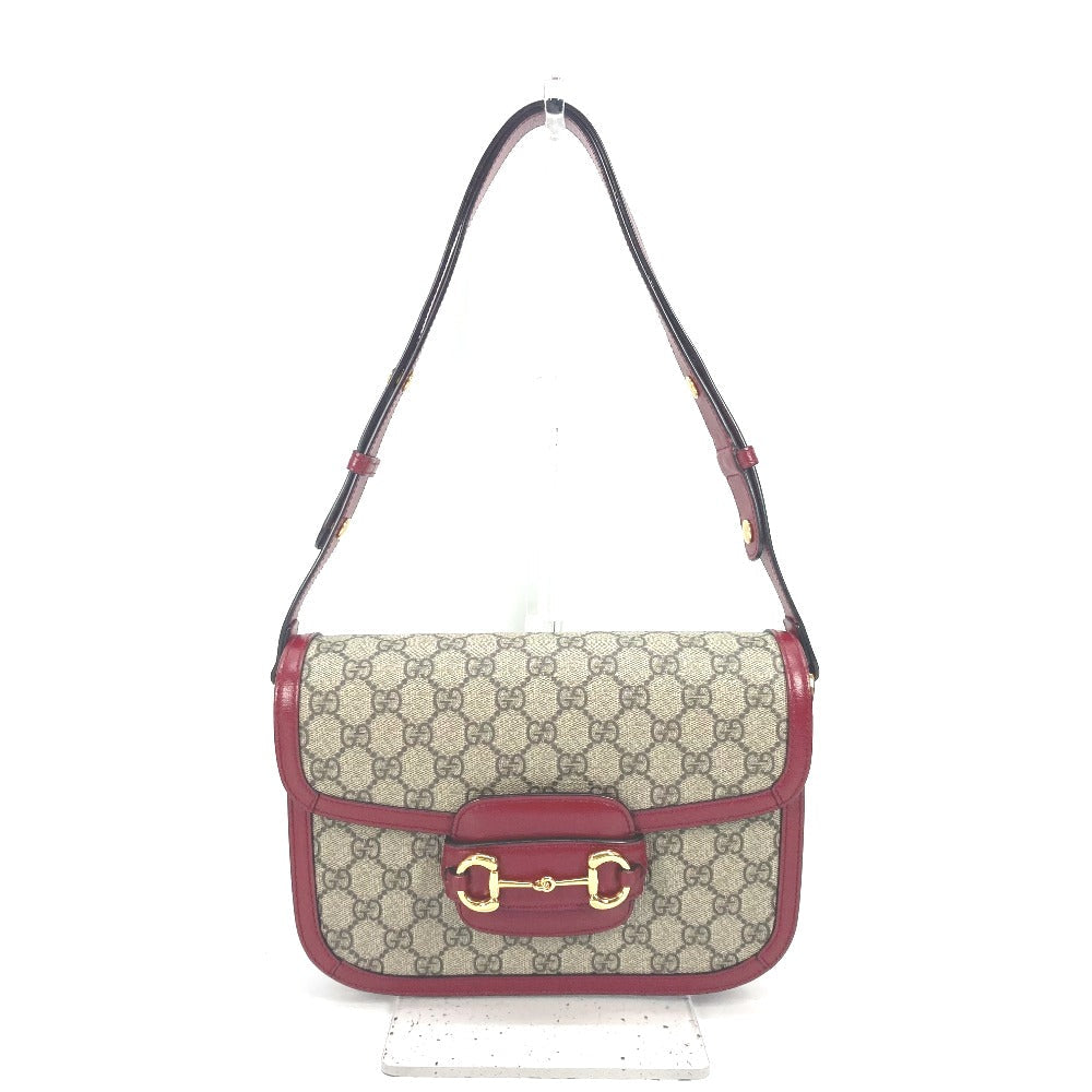 GUCCI Shoulder Bag 602204 GG Supreme canvas, leather beige GG Supreme Horsebit 1955 Women
