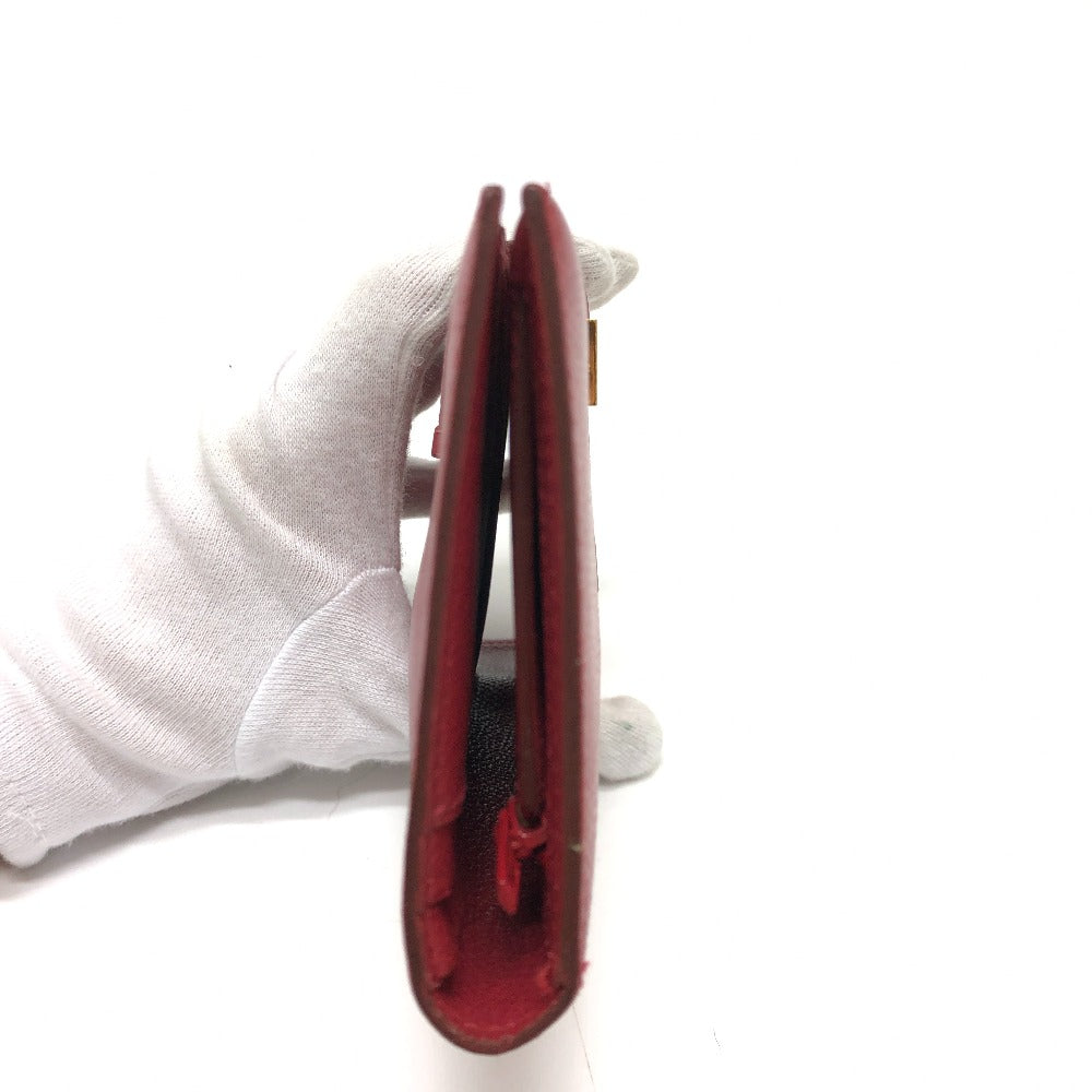 HERMES Long Wallet Purse Courchevel Red Beansufla
