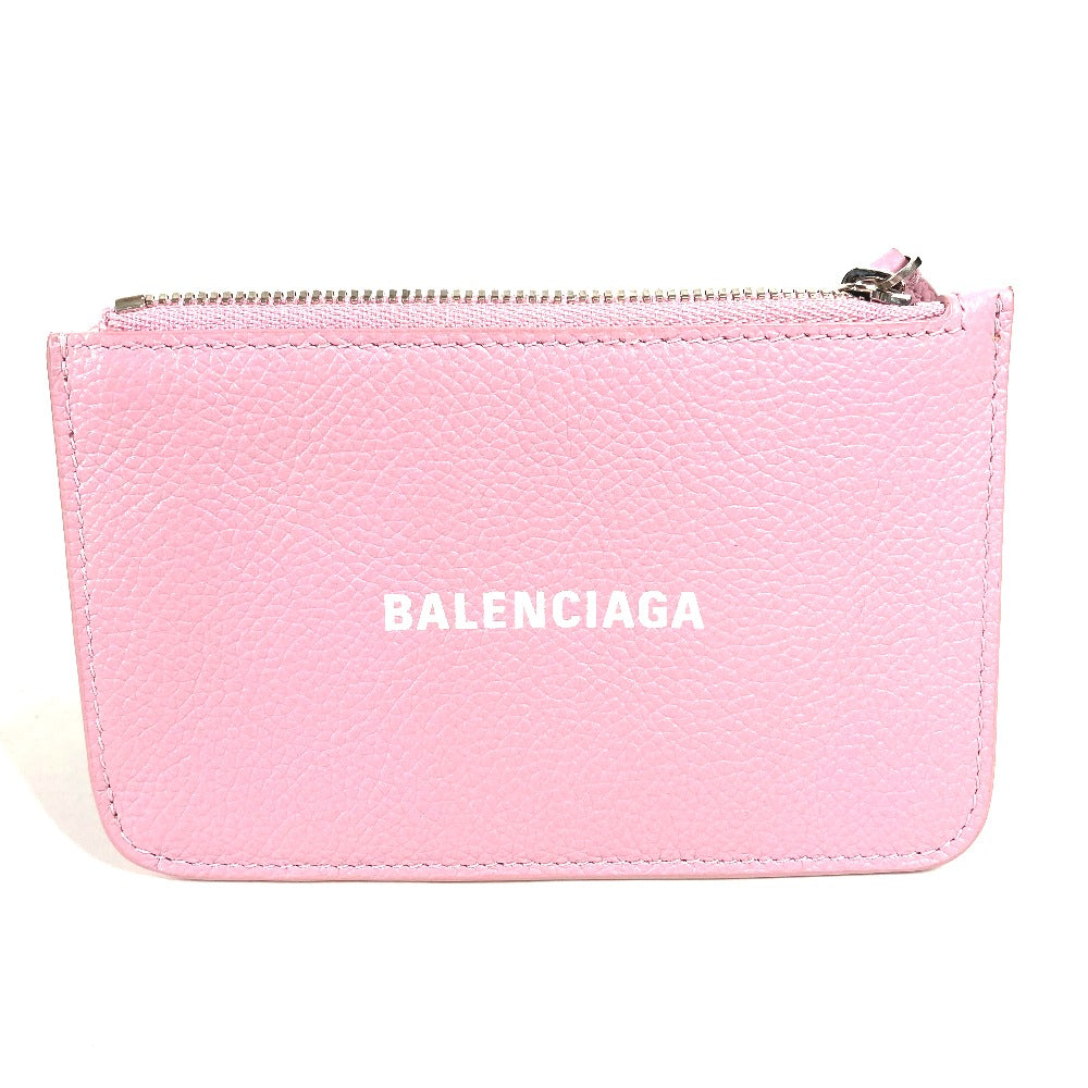 BALENCIAGA Coin case 637130 leather pink logo fragment case Women