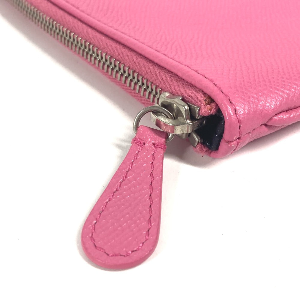 BALENCIAGA Clutch bag 545773 leather pink logo VILLE Women