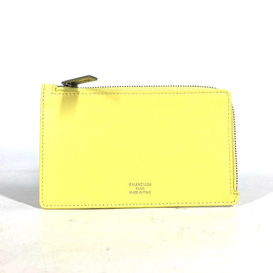 BALENCIAGA Card Case 736734 leather yellow logo ENVELOPE LONG COIN & CARD HOLDER Women