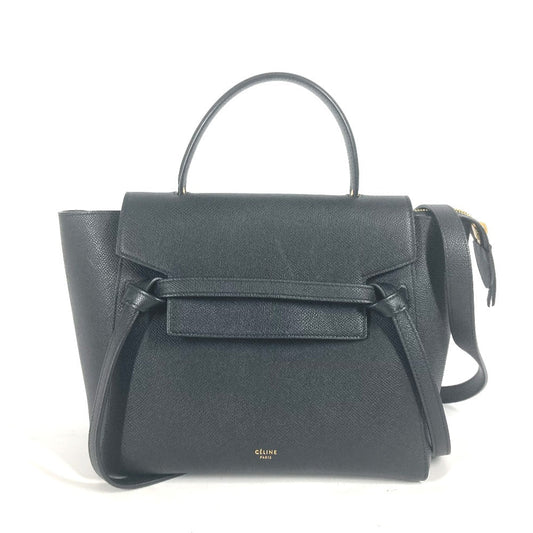 CELINE Handbag leather black Micro Tote Bag Belt bag Women