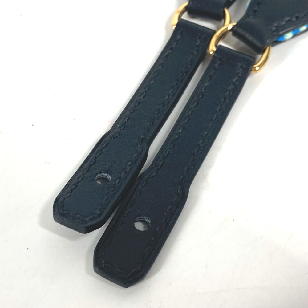 HERMES Shoulder strap Leather / canvas green bandouliere Cavale To Go Women