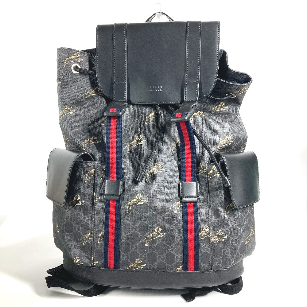 GUCCI Backpack 495563 GG Supreme Canvas black GG Supreme Sherry line